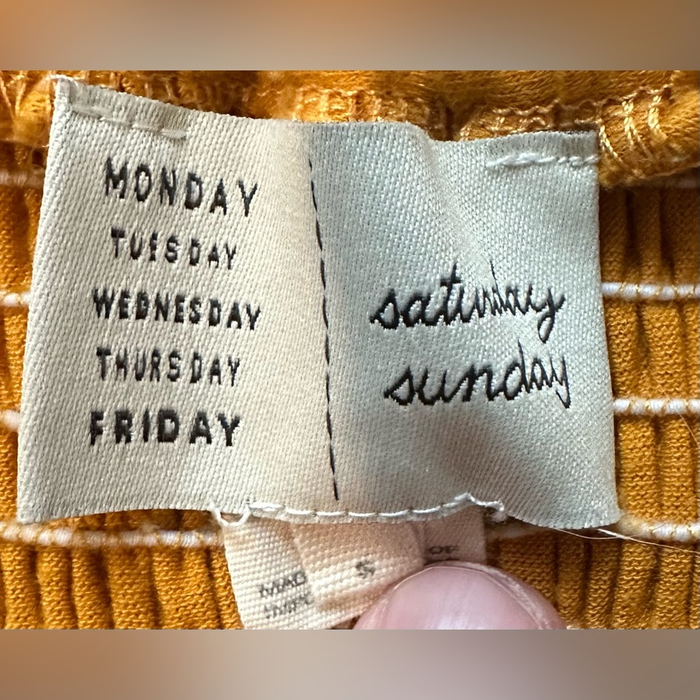 Anthropologie Saturday Sunday Women’s Mustard/Gold Ruffled Mini Skirt Size Small - Picture 5 of 8